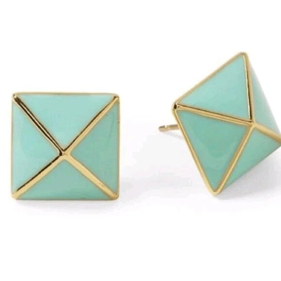 Kate Spade Filled Mint Green Pyramid Studs - Picture 1 of 5